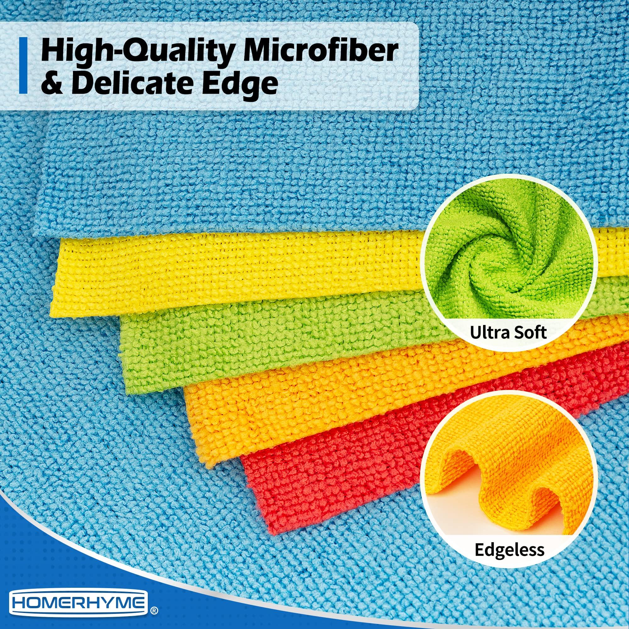HOMERHYME Microfiber Cleaning Cloth, 100 Pack Cleaning Rags Microfiber Towel Bulk Absorbent Lint-Free Wash Cloths, All-Purpose Towels for Cars, Shop, Automotive, Garage, Home and Kitchen 11.5"*11.5" - Image 6
