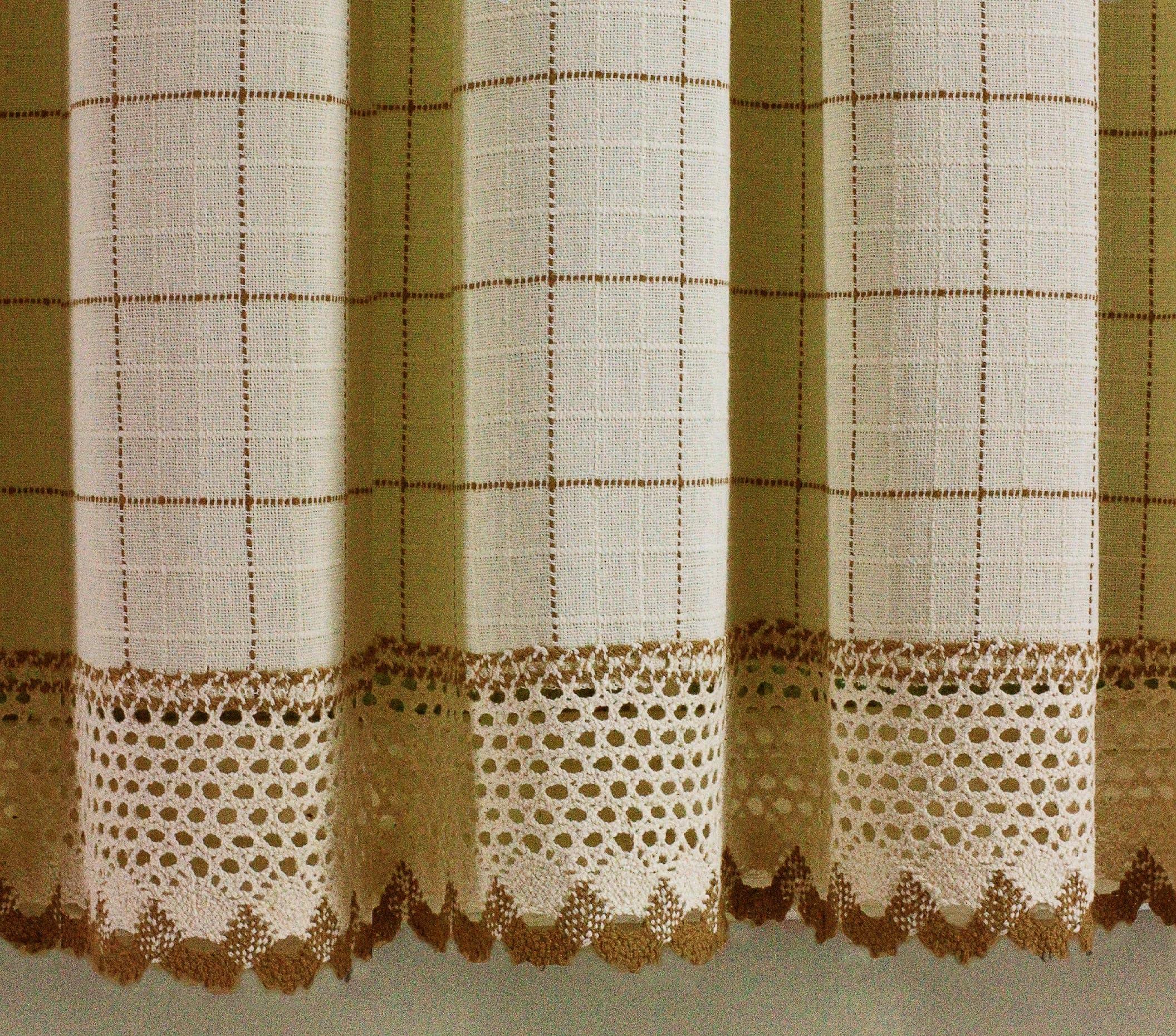Today's Curtain Adirondack 2-Tone Crochet Swag 38", Ecru/Toast, 60W x 38L - Image 4