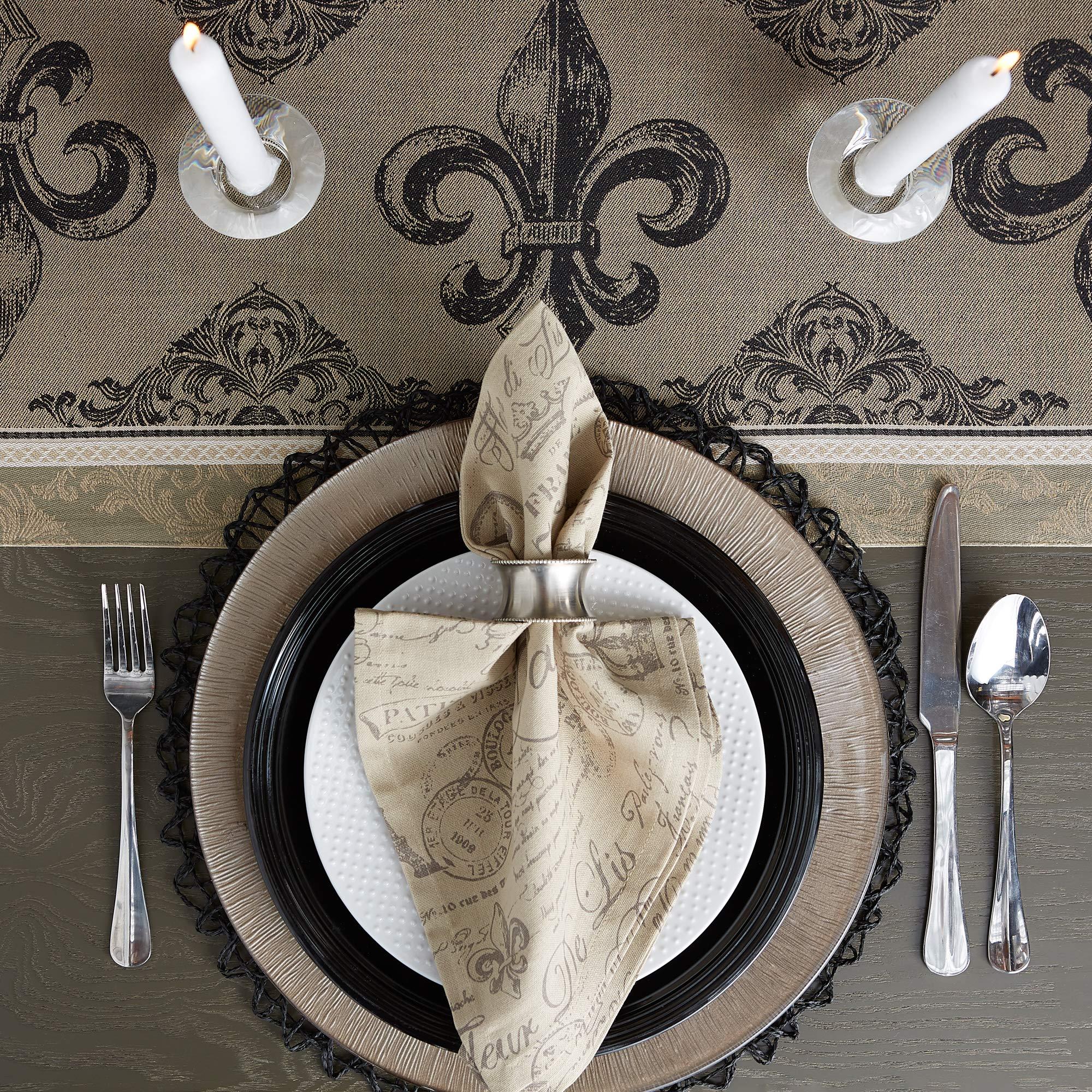 DII French Style Tabletop Kitchen Collection, Reversible Table Runner, 14x72, Fleur de Lis Stripe - Image 9