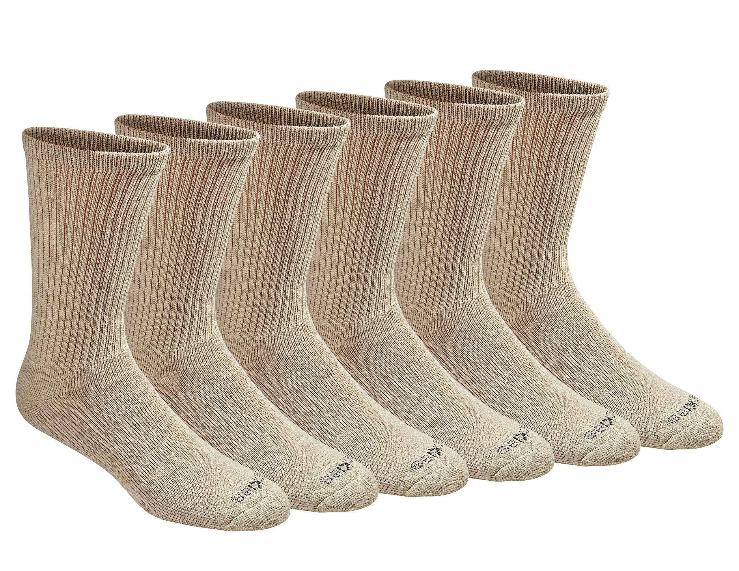 Dickies Men's Dri-Tech Essential Moisture Control Crew Socks, Available in M-XXL (6, 12 Pairs)
