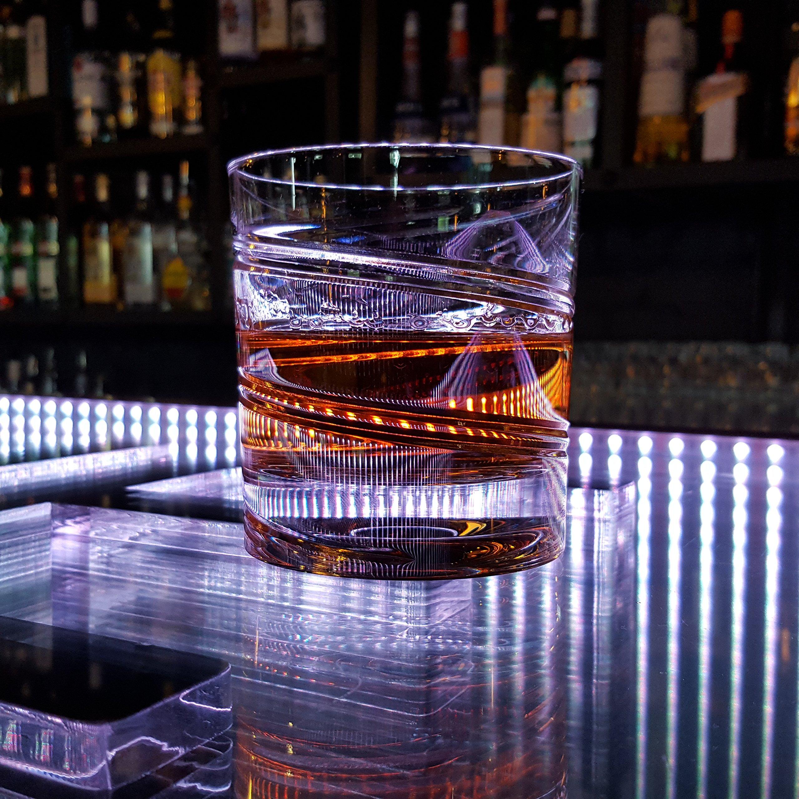 Shtox Rotating Glass (Art 002) Spinning Whiskey Glass for Any Occasions - Unique and Old Fashioned Barware Tumbler Crystal Whiskey Glasses, Spin Glasses for Scotch, Bourbon, Cocktail 320ml - Image 7