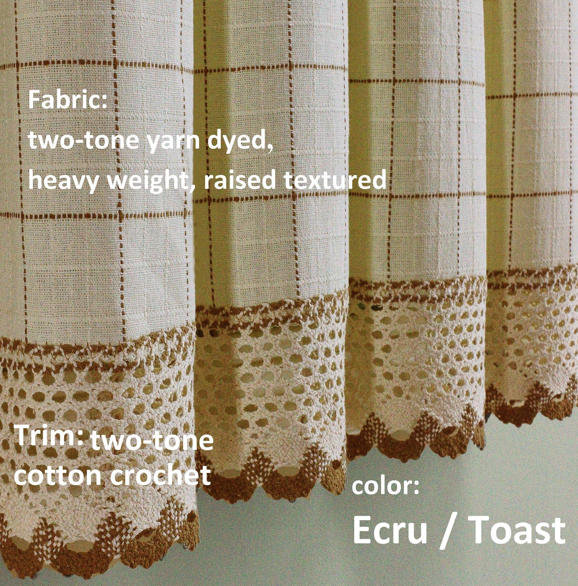 Today's Curtain Adirondack 2-Tone Crochet Swag 38", Ecru/Toast, 60W x 38L - Image 5