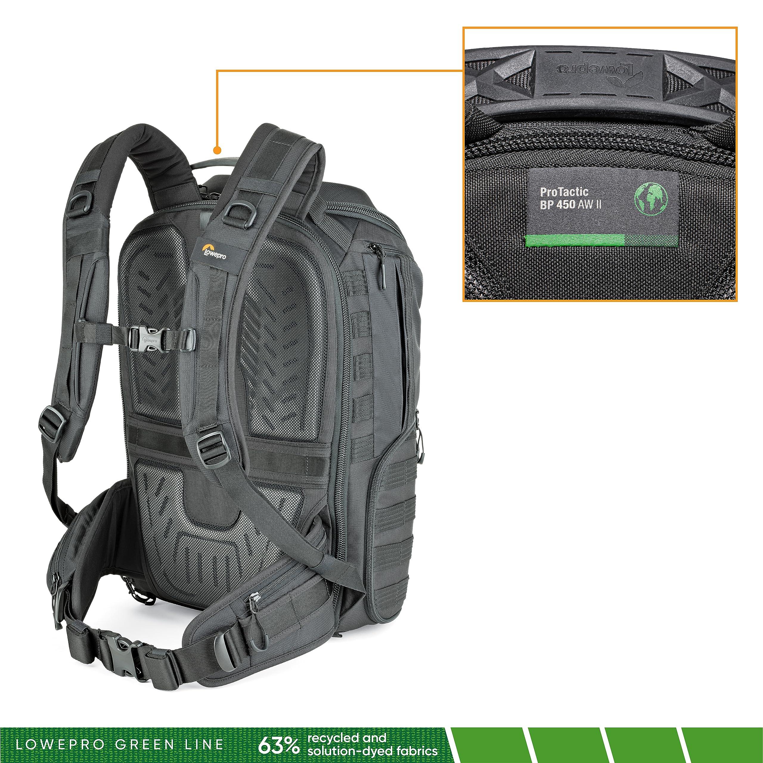 Lowepro ProTactic 450 AW II Black Pro Modular Backpack with Recycled Material, Camera Bag for Professional Use, for Laptop Up to 15", Backpack for Professional Cameras and Drones, LP37177-GRL, Black - Image 2