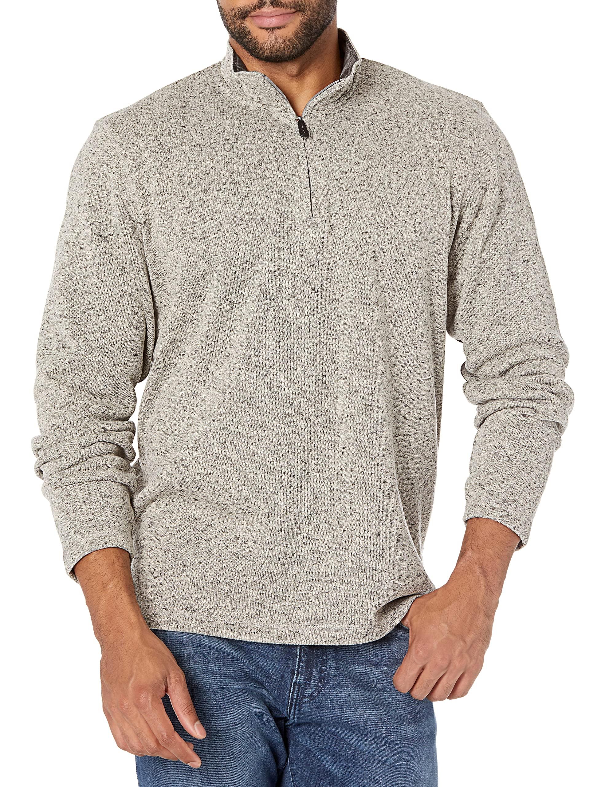Wrangler Authentics Men's Long Sleeve Fleece Quarter-Zip Sweater