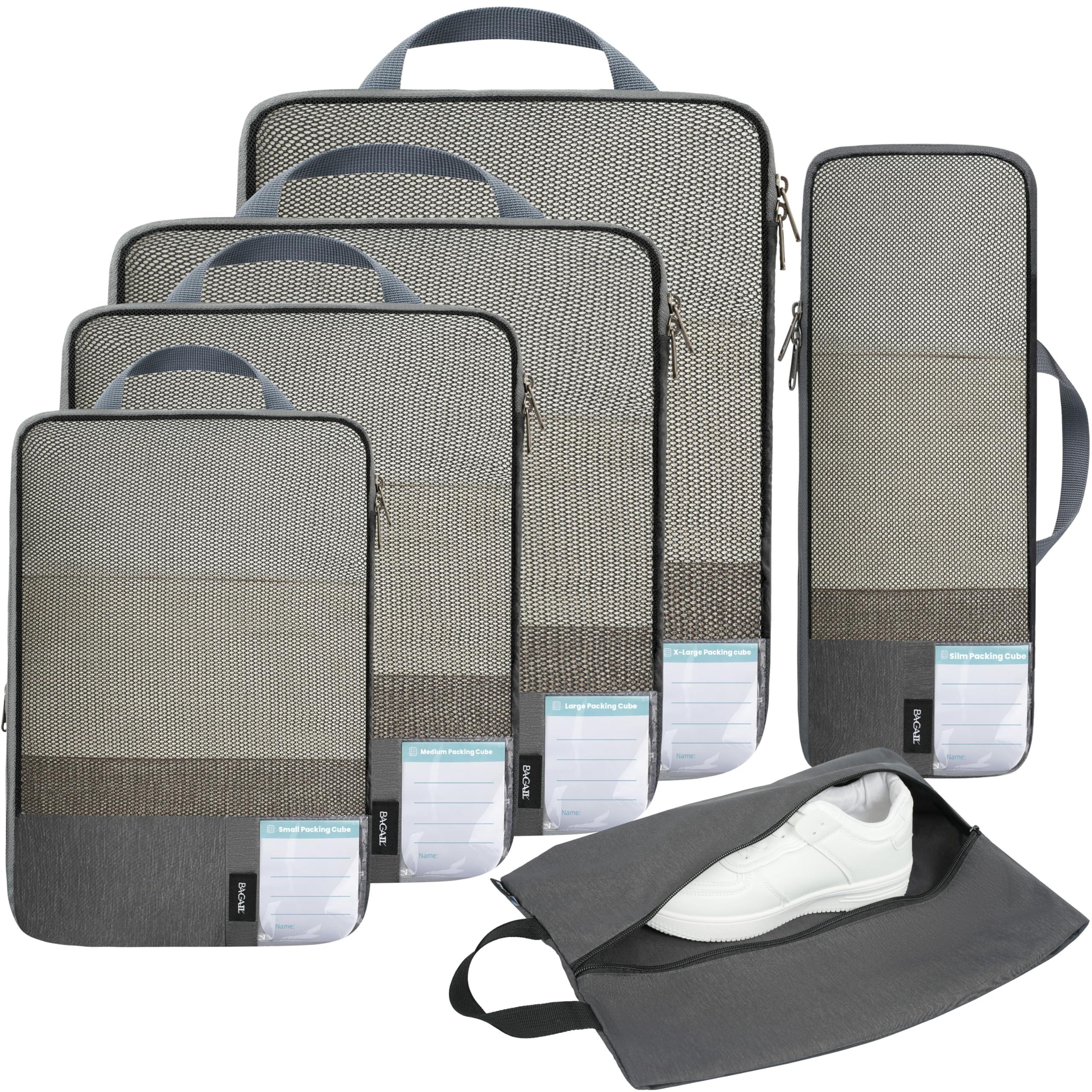 BAGAIL 4 Set/6 Set Compression Packing Cubes for Travel, Compressible Packing Organizers Travel Accessories for Luggage Suitcase