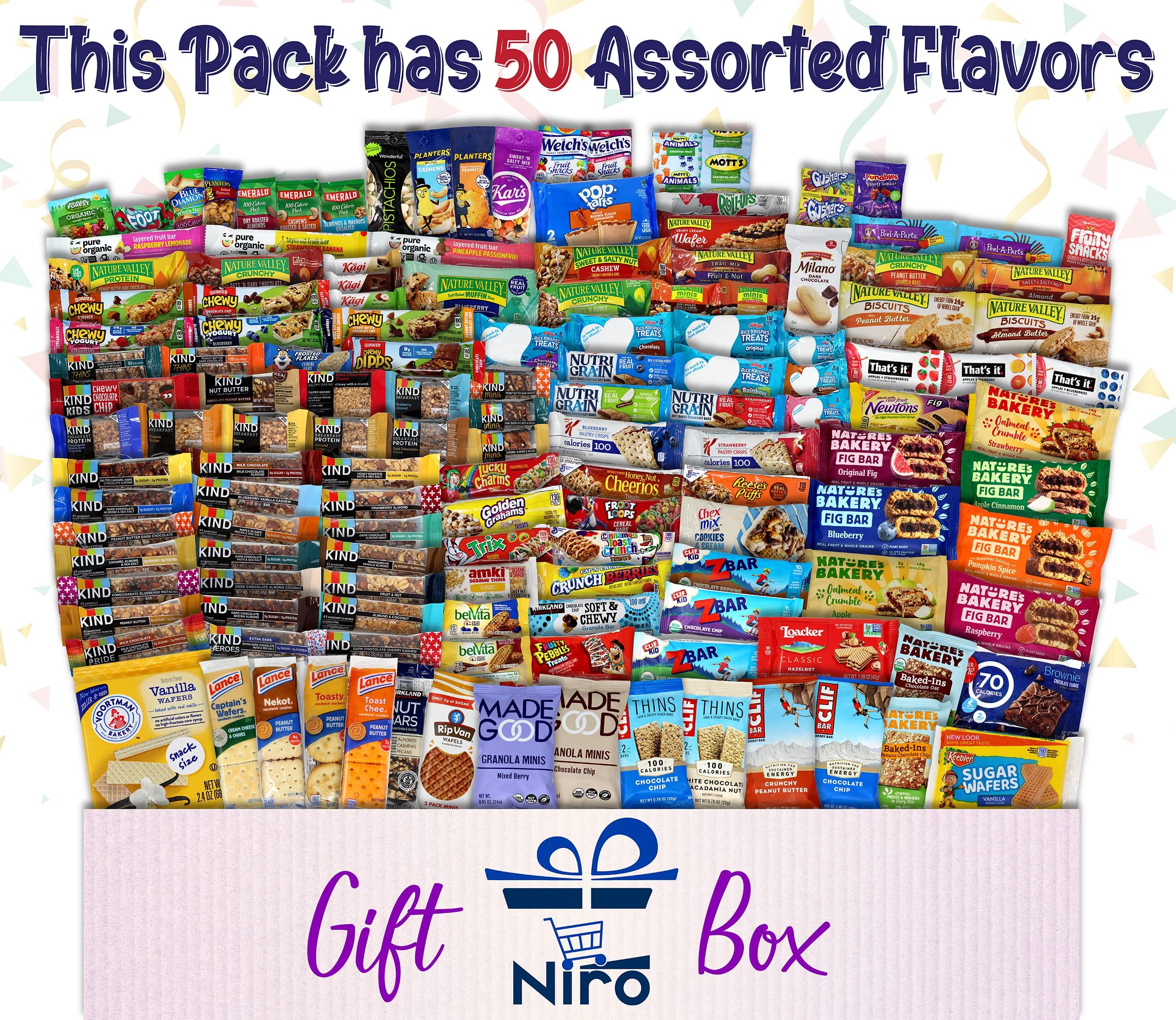 Niro Assortment | Gift Basket | Ultimate Snack Variety Pack- 50 Count Bar And Snack Variety - Image 2