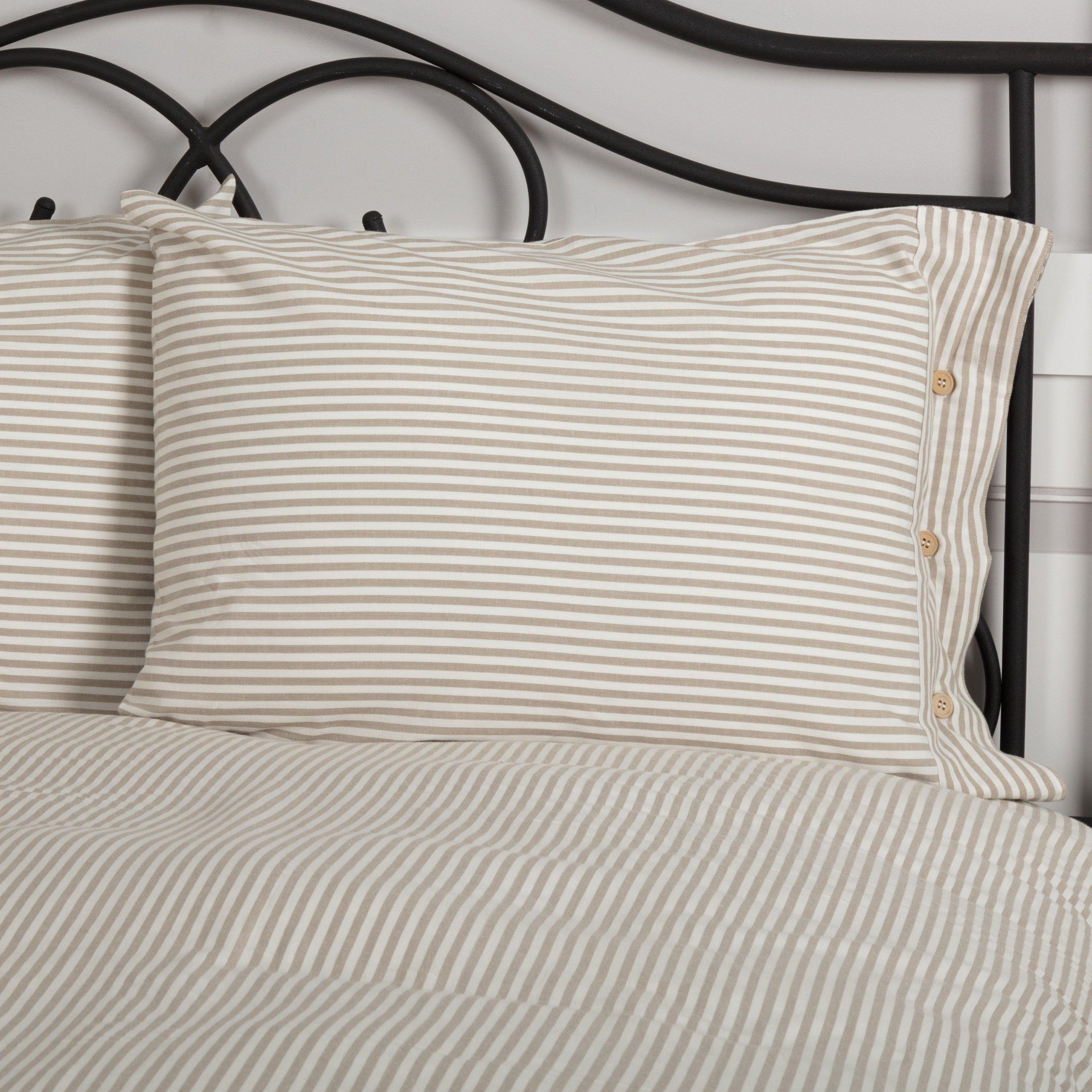 Farmhouse Ticking Stripe Taupe Standard Sham - Image 3