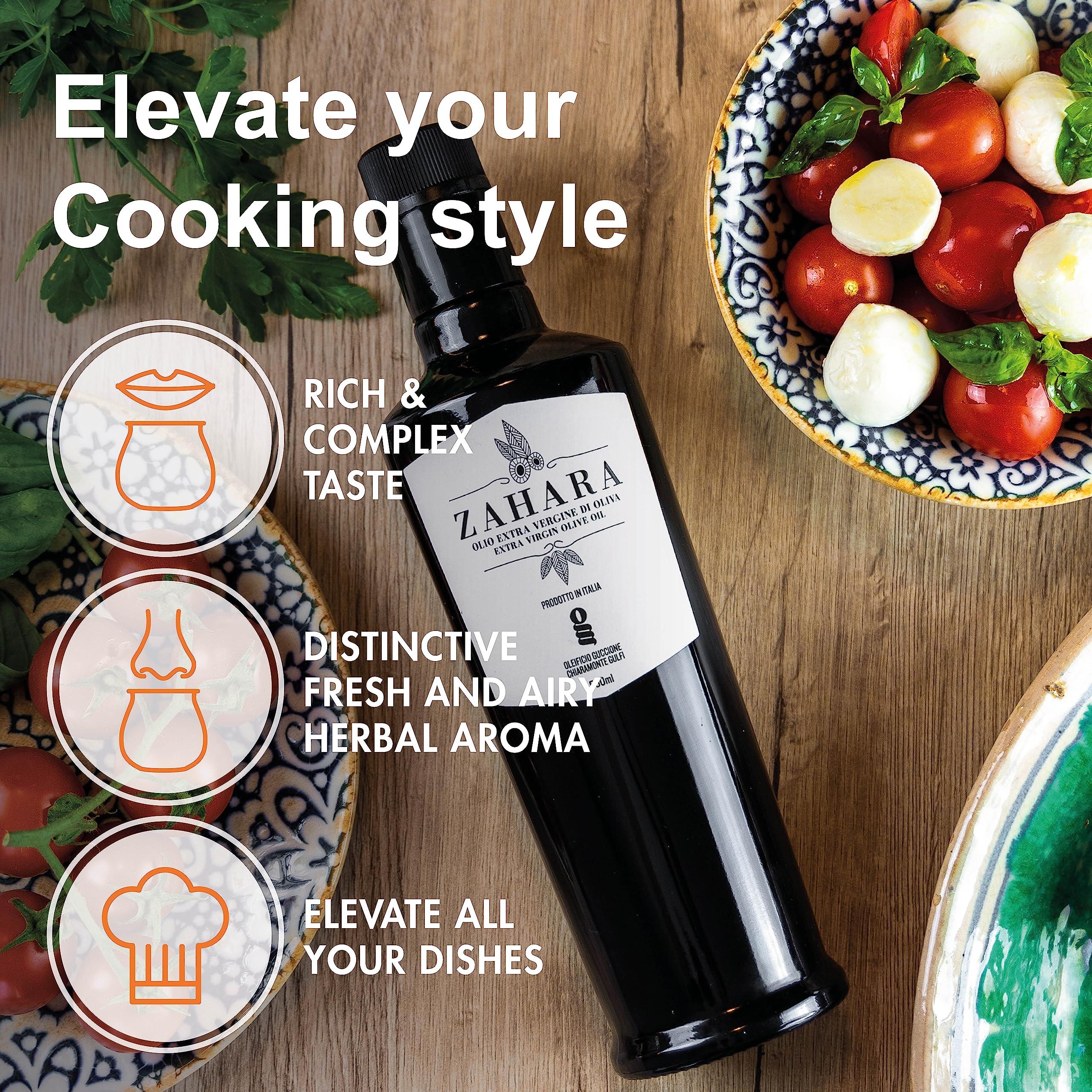 Zahara Extra Virgin Olive Oil from Italy | Sicilian Pure EVOO | Premium Early Harvest Cold Pressed Polyphenol Rich | Multiple Award Winner from Oleificio Guccione | 16.9 fl oz (500ml) Bottle With Beautiful Gift Box - Image 4