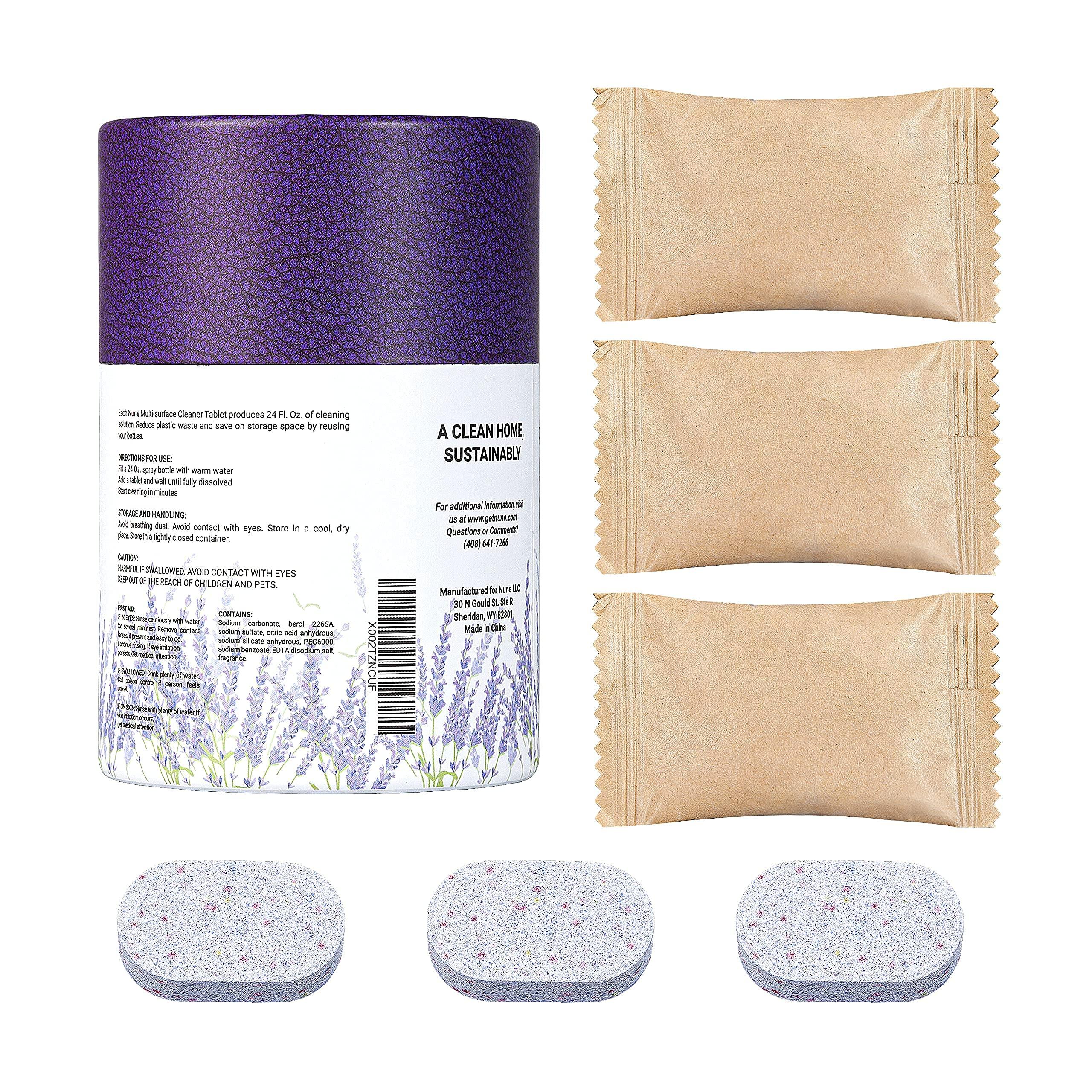 Nune Multi-Purpose Cleaner Refills - All Purpose Cleaning Tablets 6 Pack - 144 fl oz total (24 fl oz each) - Shower, Counter, Floor, Furniture, Bathroom - Non-Toxic and Effective - Lavender Fragrance - Image 6