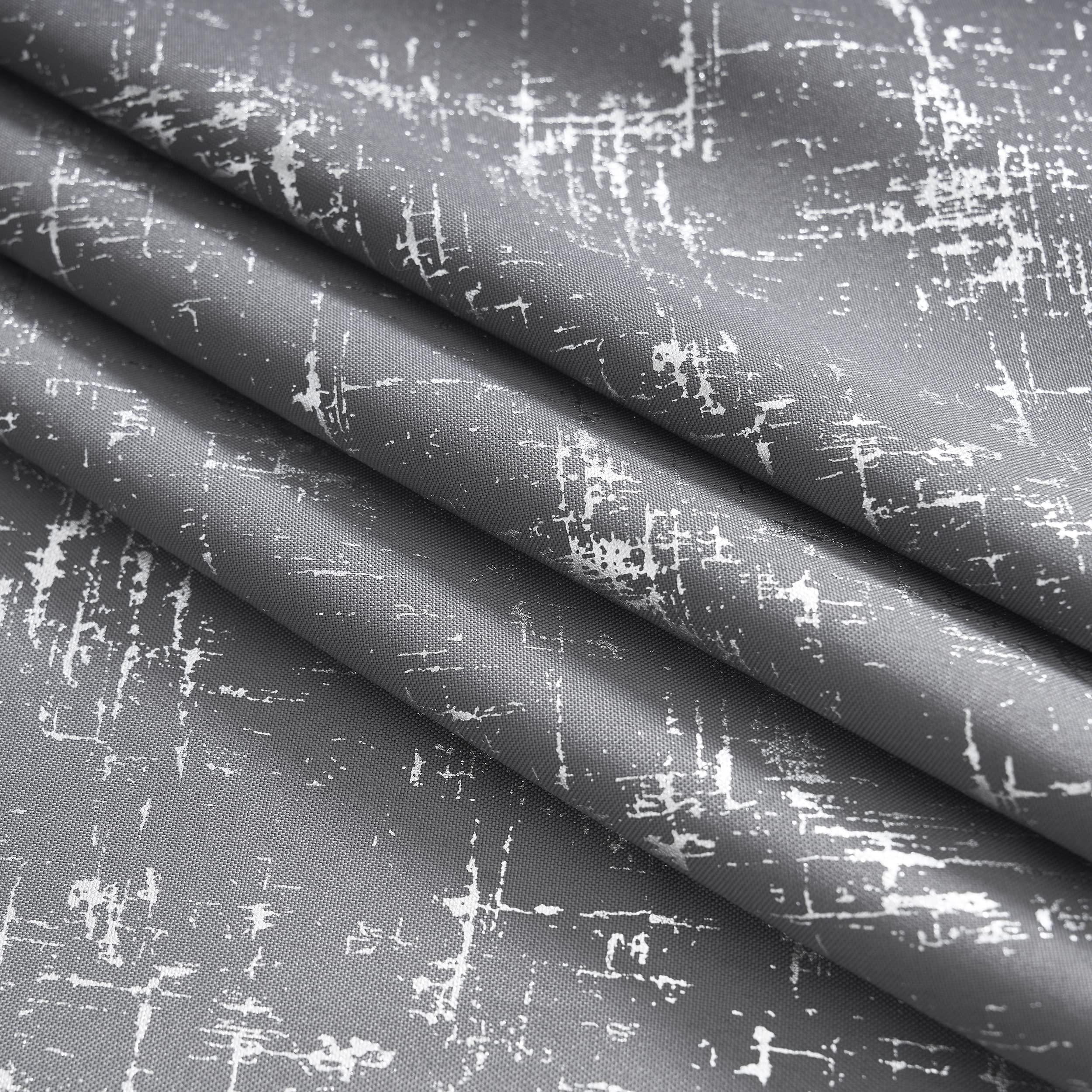 Taisier Home Soft Grey & Silver Geometric Dots Curtains 108" - Extra Long Light Filtering Drapes, Set of 2 Silver Foil Print Linen Textured Panels for Living Room Bedroom - Image 8
