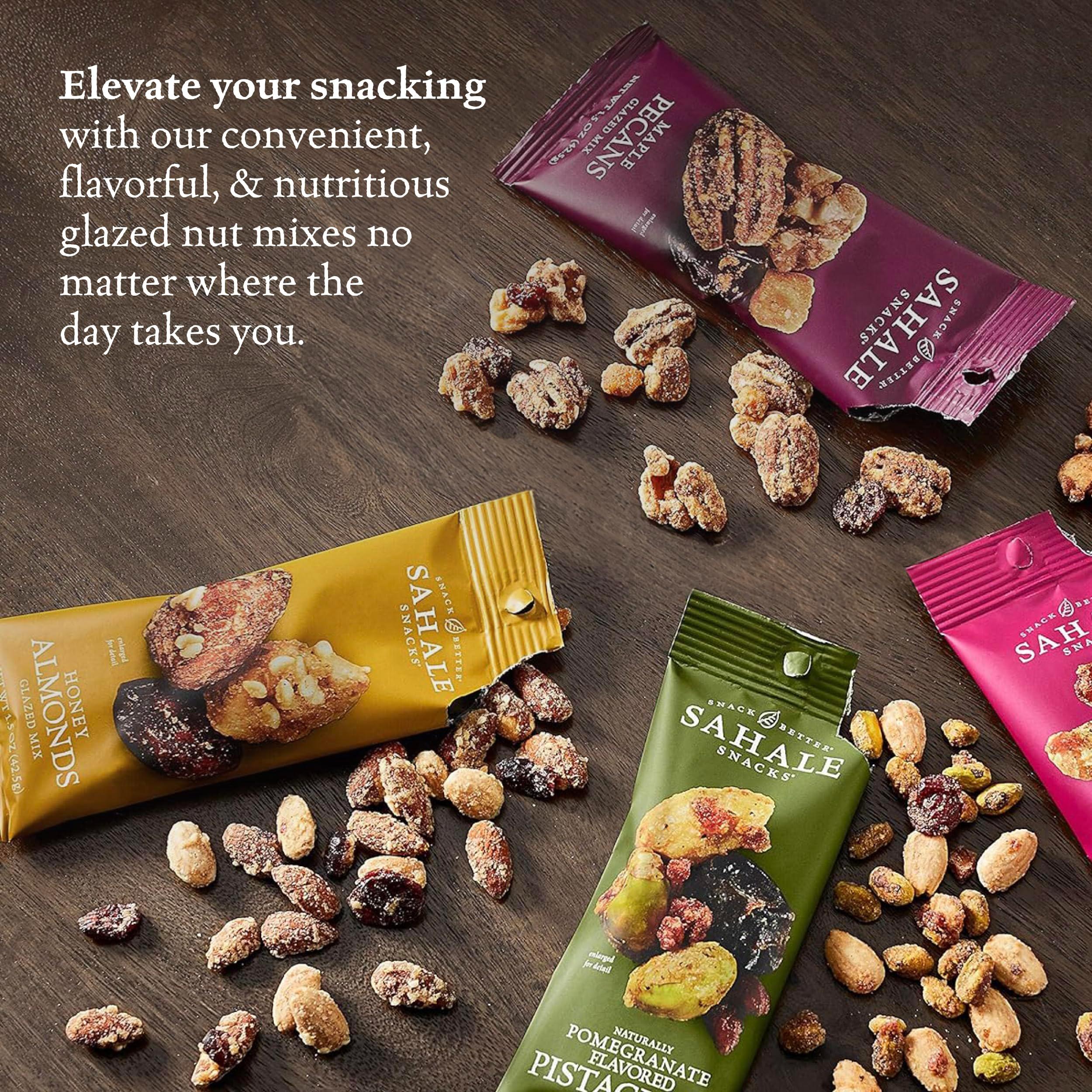 Sahale Snacks Glazed Mix Nut Blend Variety Pack, 1.5 Oz Grab & Go Bags (12 Total Packs) - Four Different Dry-Roasted Deluxe Mixed Nuts Blends Included - Non-GMO Kosher & Certified Gluten-Free Snacks - Image 5
