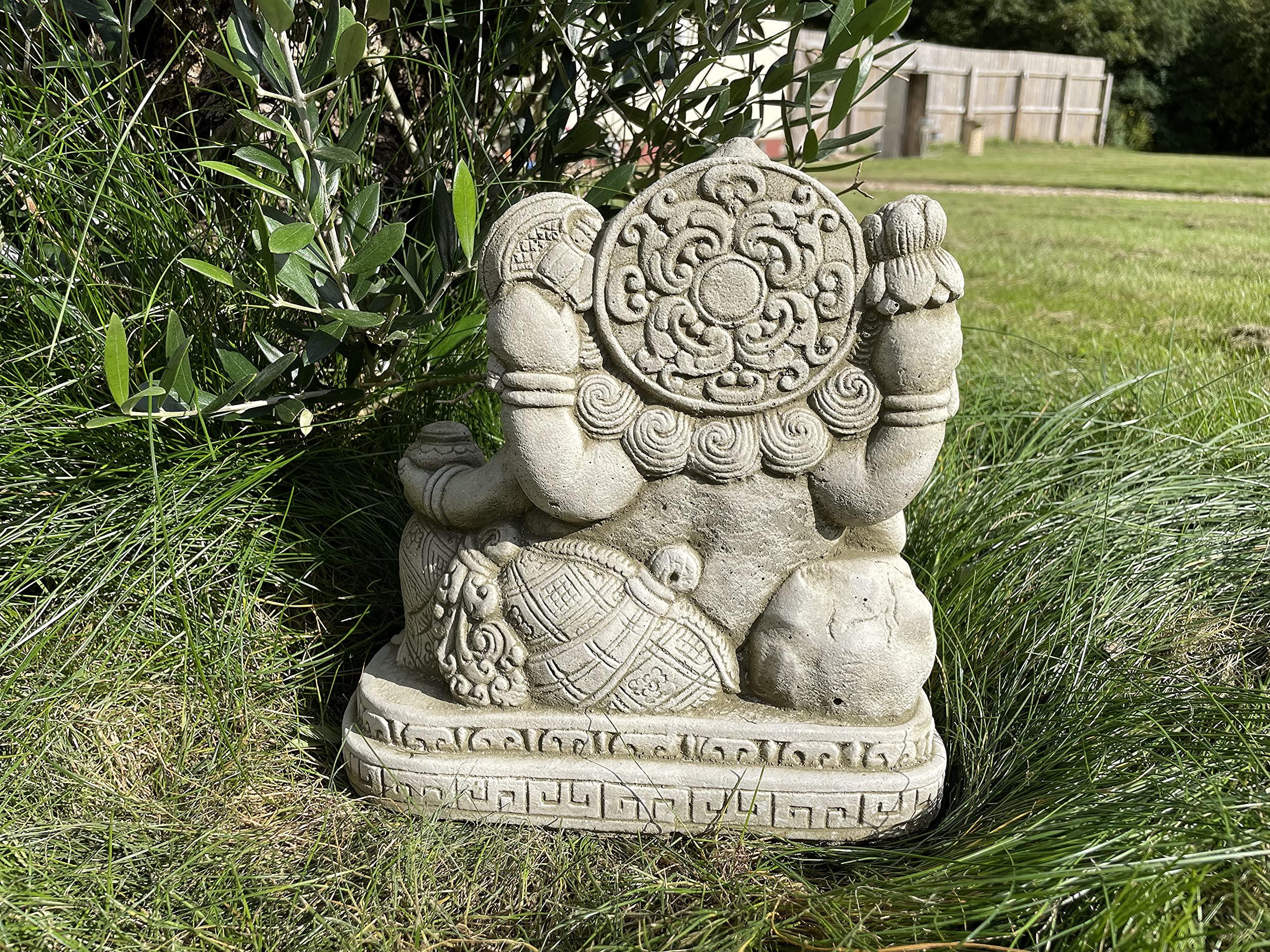Reconstituted Stone Reclining Ganesh Statue | Vintage Oriental Garden Ornament - Image 6