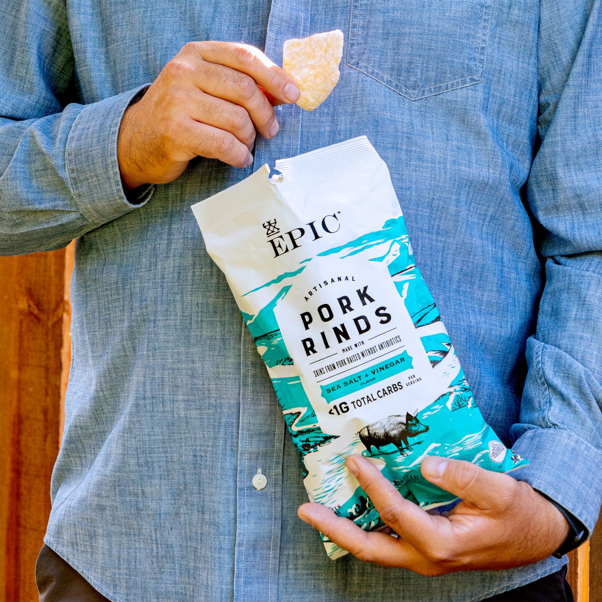 EPIC Sea Salt + Vinegar Oven Baked Pork Rinds, Keto Friendly, 2.5 oz - Image 4