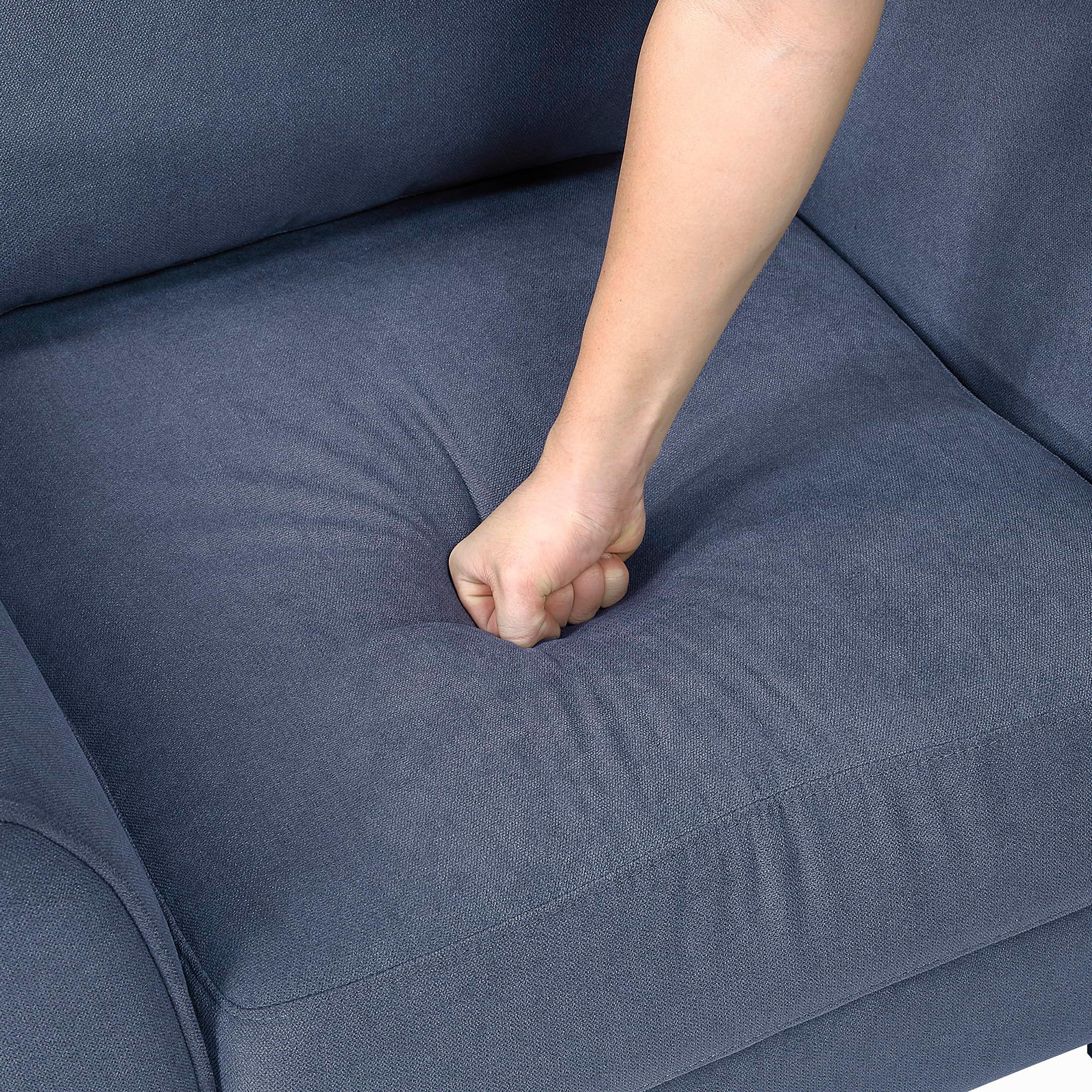 Lexicon Sofa, Modern Living Room Couch, Textured Fabric Upholstered Couch for Living Room/Bedroom/Office/Apartment, 78.5" Sofa, Blue - Image 8