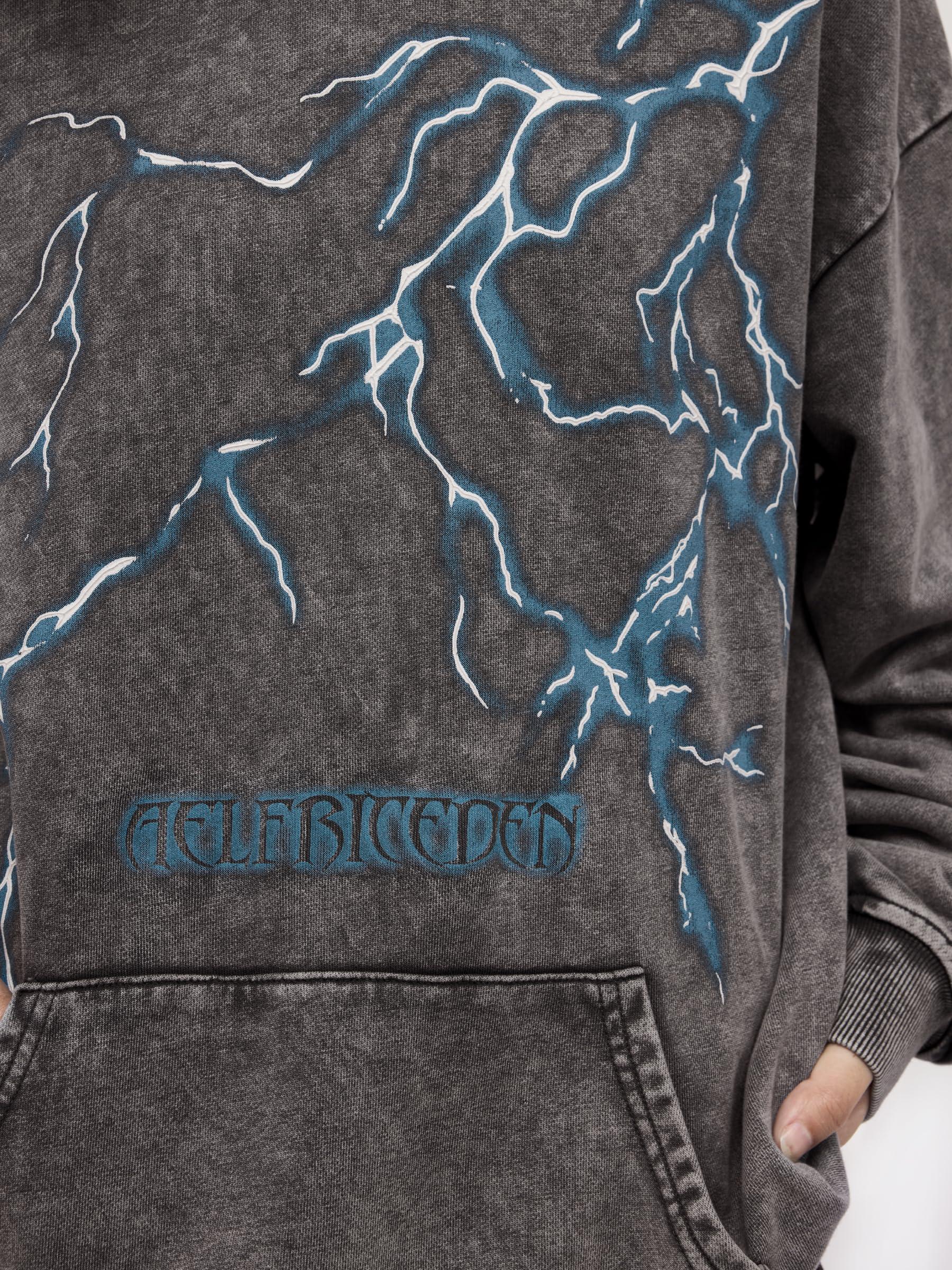 Aelfric Eden Mens Lightning Graphic Hoodies Print Oversized Unisex Streetwear Vintage Hoodie Y2k Sweatshirt Pocket Pullover - Image 8
