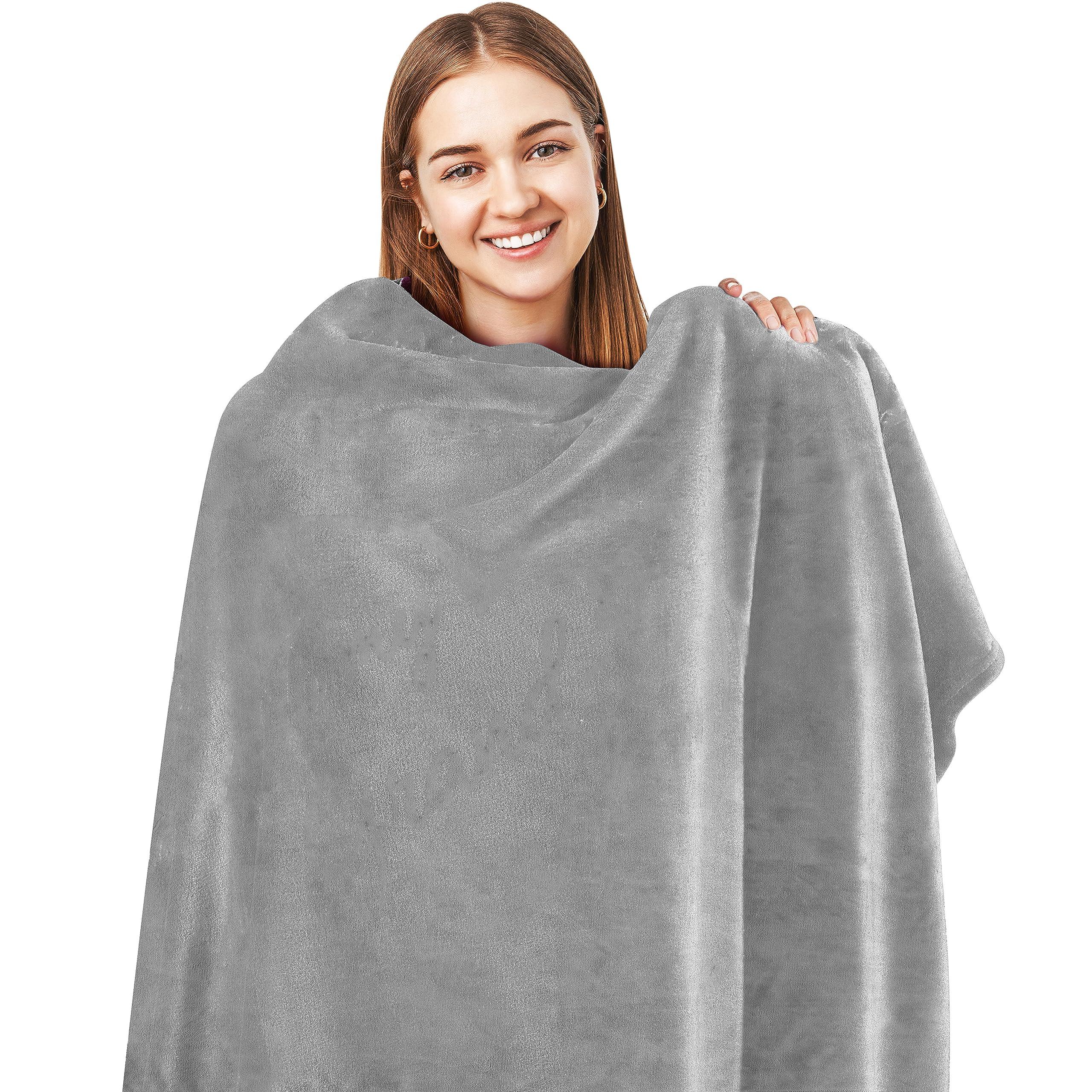 65" 50" Gray Throw Blanket for Mom - Christmas or Birthday Gift from Daughter or Son