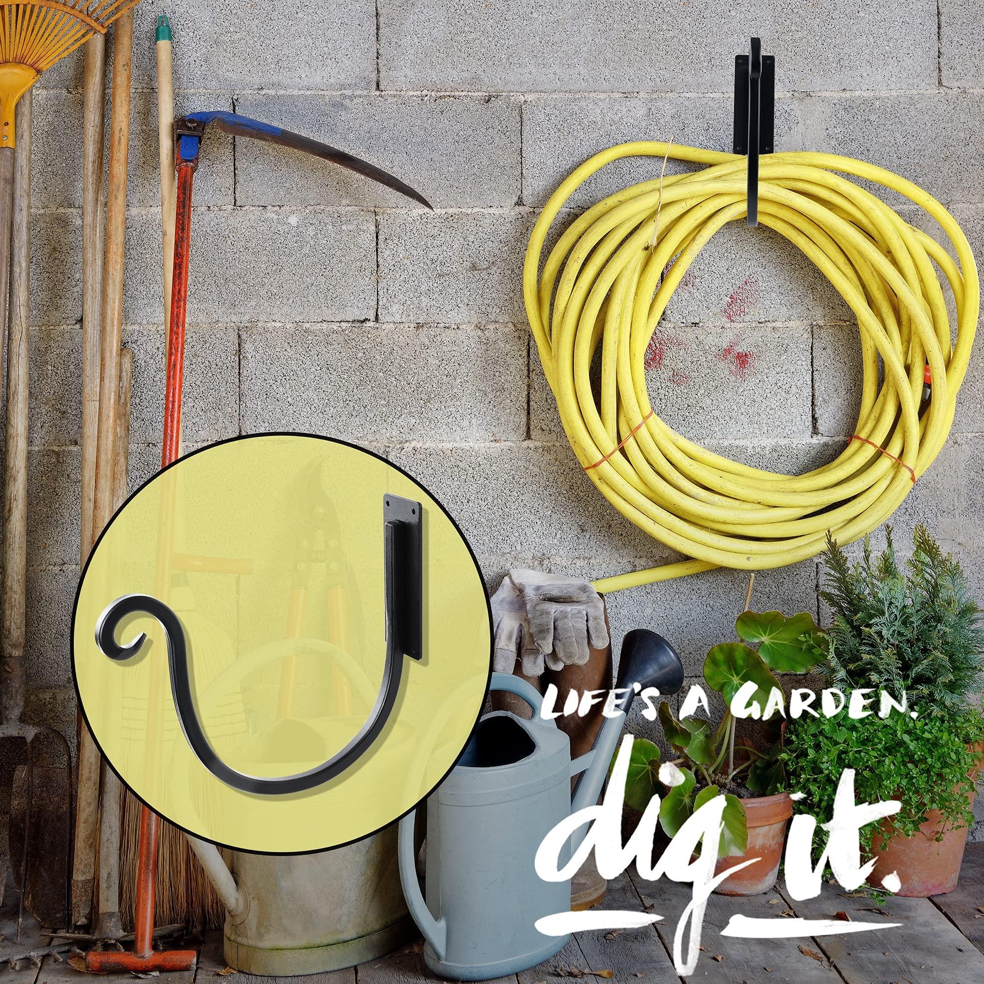 YANGSHUO Garden Hose Holder Outside: Wall Mount Water Hose Holder - 8Inch Heavy Duty Garden Water Hose Hanger for Outside Hose Storage - Image 6