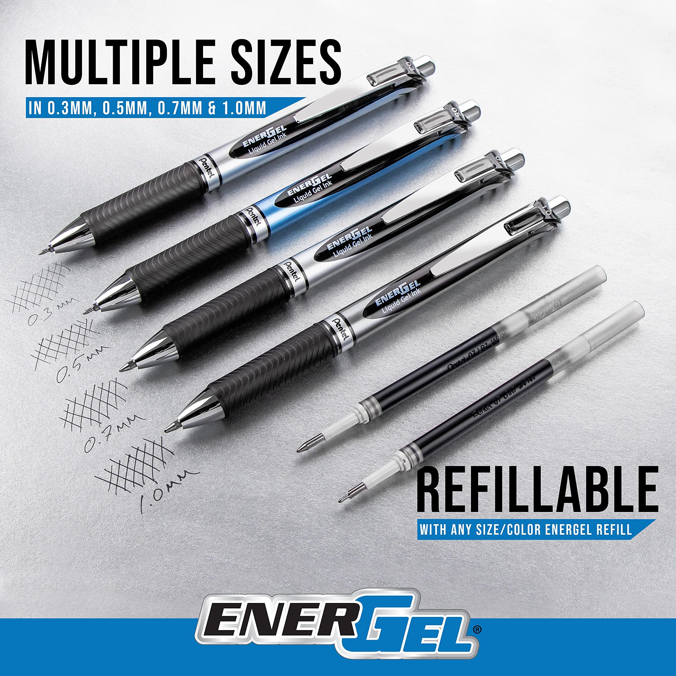 Pentel EnerGel Deluxe RTX Retractable Liquid Gel Pen,0.5mm, Fine Line, Needle Tip, Blue Ink /Blue Body/Value set of 5 (15-Pack) - Image 5
