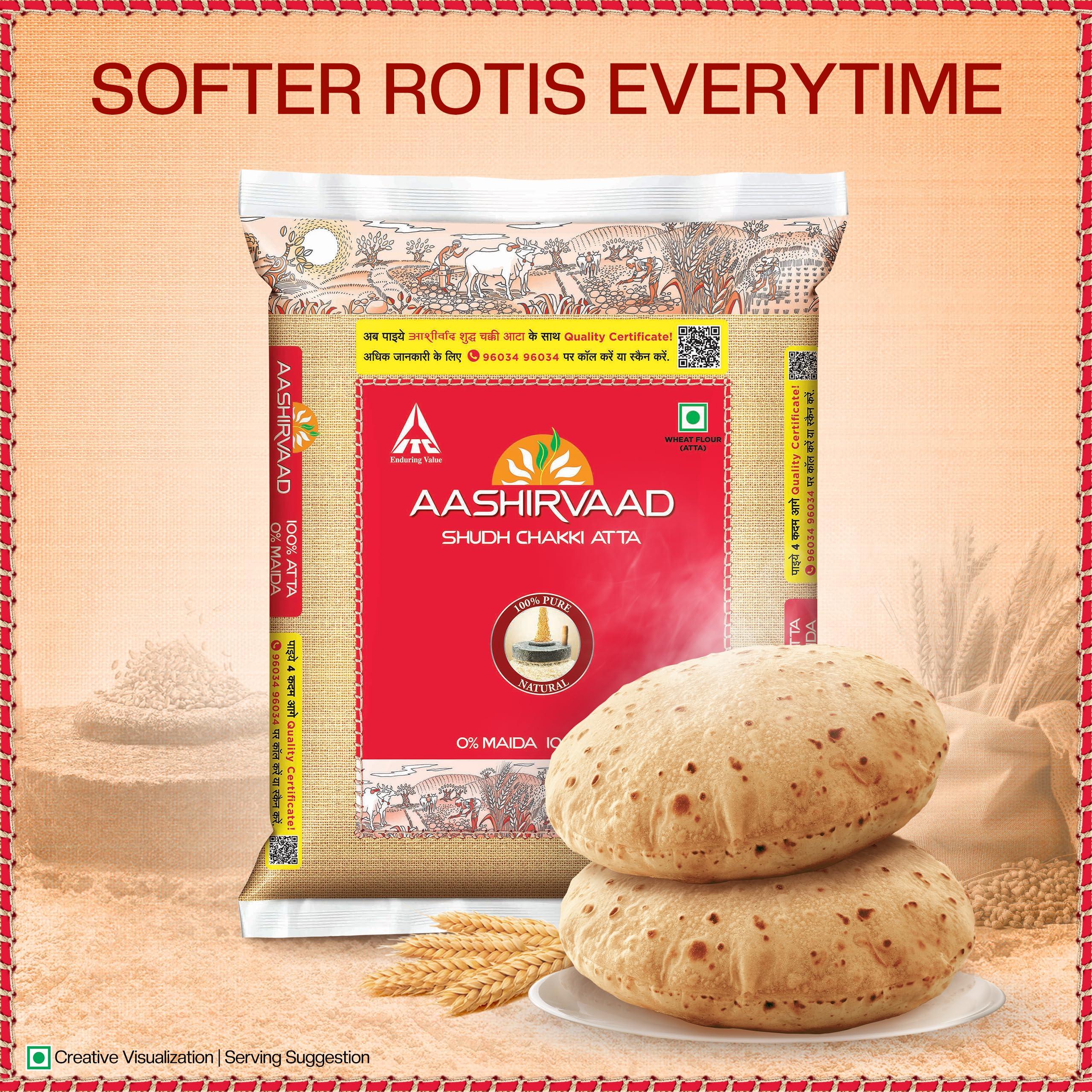 Great Bazaar Swad Chapatti Ashirwad Atta, 22 Pound - Image 5