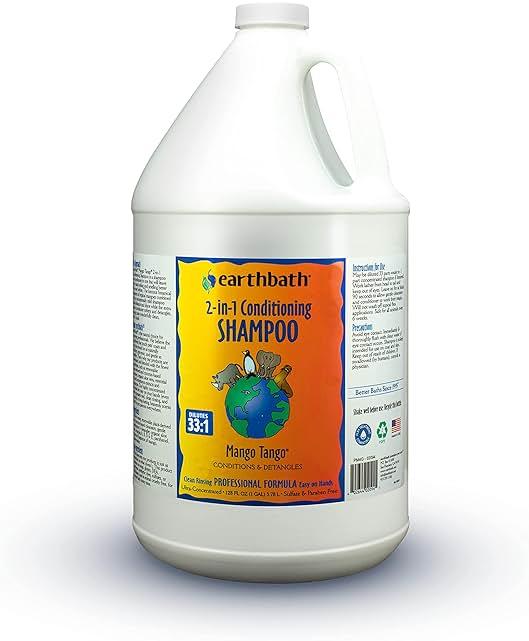 earthbath, Mango Tango 2-in-1 Conditioning Shampoo - Cruelty Free Dog Shampoo and Conditioner, Made in USA, Gentle Dog Conditioner, Best Puppy Shampoo & Puppy Supplies, Safe Dog Wash - 128 Oz (1 Pack) by earthbath — Shop at Bazar