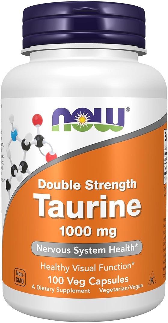 NOW Supplements, Taurine 1,000 mg, Double Strength, Nervous System Health*, 100 Veg Capsules by NOW Foods — Shop at Bazar