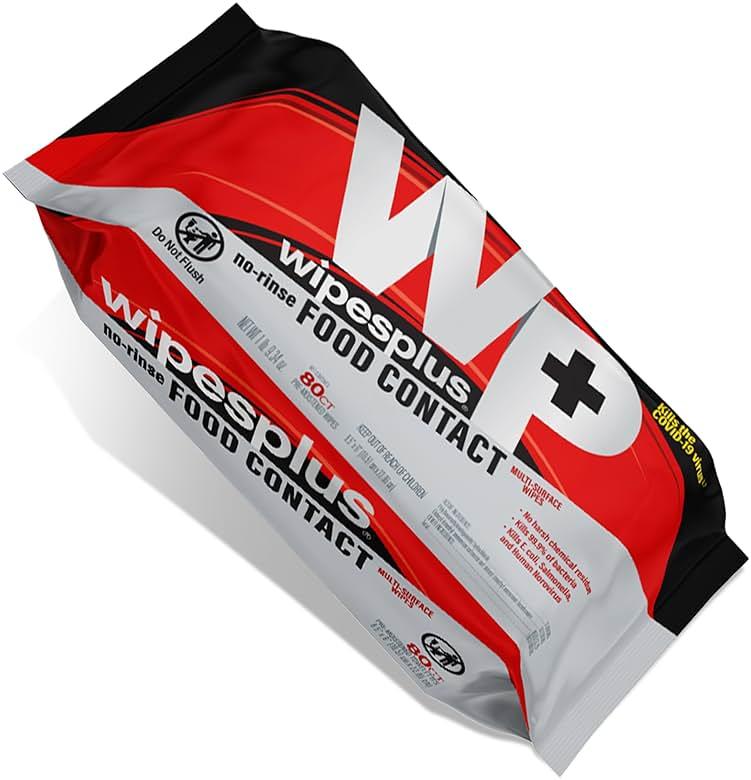 WIPESPLUS No-Rinse Food Contact Wipes, Multi-Surface Wipe, Unscented for Home and Business, 960 Count, (12 Packs of 80) by WIPESPLUS — Shop at Bazar