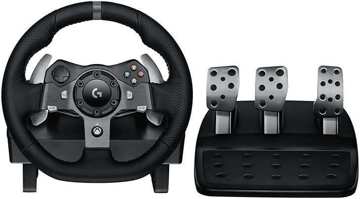 Logitech G920 Driving Force Racing Wheel and Floor Pedals, Real Force Feedback, Stainless Steel Paddle Shifters, Leather Steering Wheel Cover for Xbox Series X|S, Xbox One, PC, Mac - Black by Logitech G — Shop at Bazar