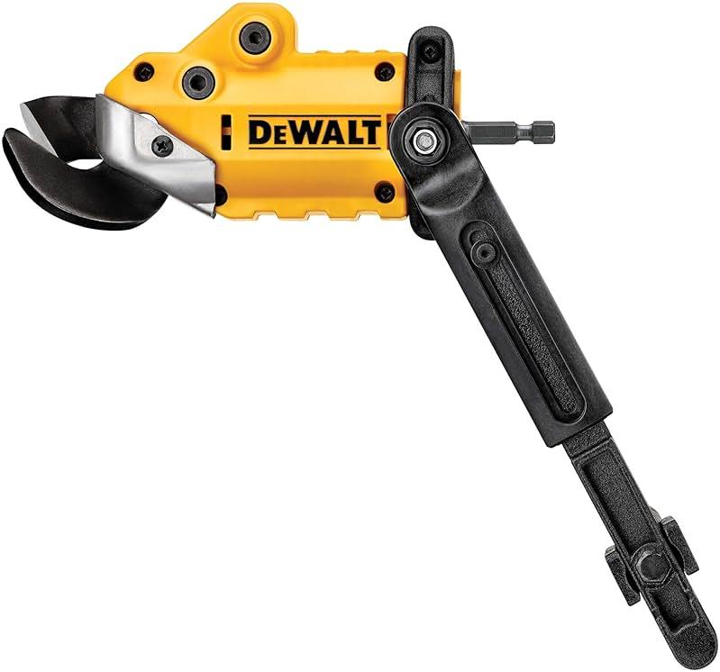 DEWALT Metal Shear/Cutter Drill Attachment, Impact Ready, 360 Degree Pivoting Head, Cuts 18GA Material (DWASHRIR)(Yellow, Black) — Shop at Bazar