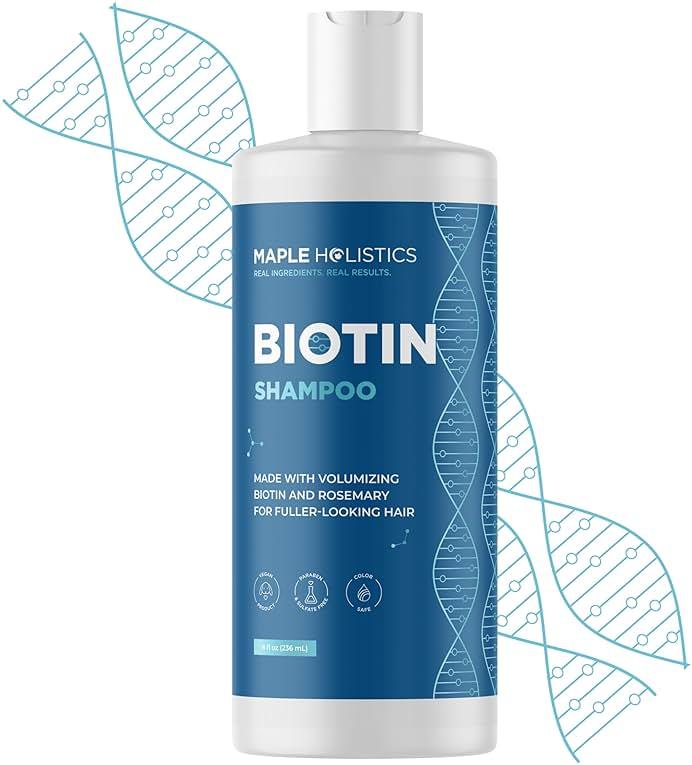 Rosemary and Biotin Shampoo for Thinning Hair - Vegan Volumizing Shampoo for Fine Hair with B Vitamins Argan Oil & Tea Tree Essential Oil - Paraben Silicone and Sulfate Free Vegan Formula (8 Fl Oz) by Maple Holistics — Shop at Bazar
