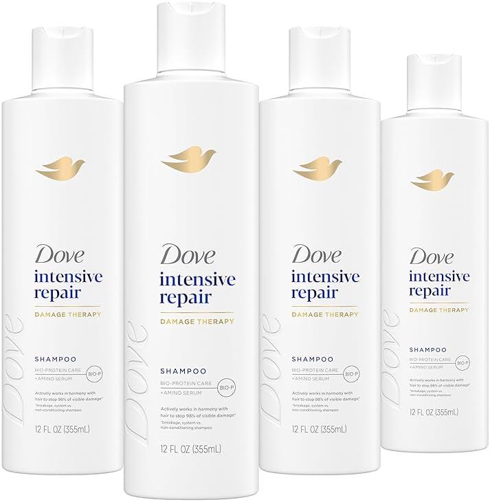 Dove Shampoo 4 count Intensive Repair for Damaged Hair with Bio-Protein Care Technology and Amino Serum 12 Fl Oz by Dove — Shop at Bazar