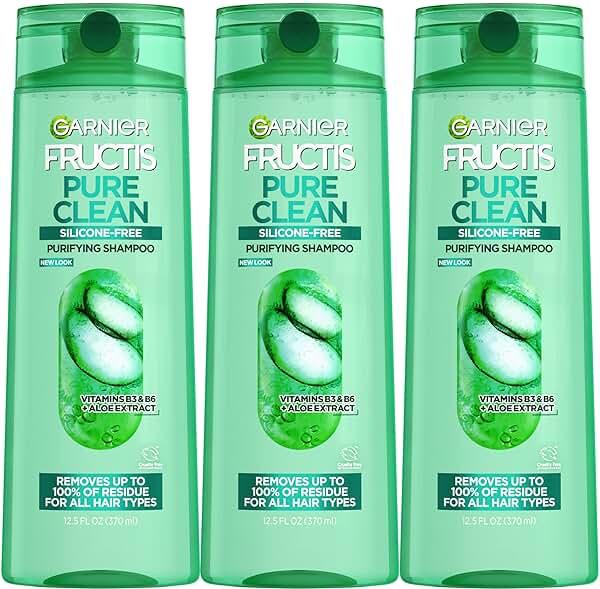 Garnier Fructis Pure Clean Purifying Shampoo, Silicone-Free, 12.5 Fl Oz, 3 Count (Packaging May Vary) by Garnier — Shop at Bazar