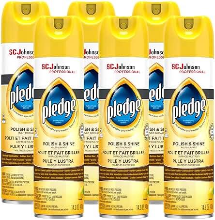SC Johnson Professional Pledge Polish and Shine for Wood Furniture and More, Lemon Scent, 14.2 Fl Oz, Pack of 6 by SC Johnson Professional — Shop at Bazar