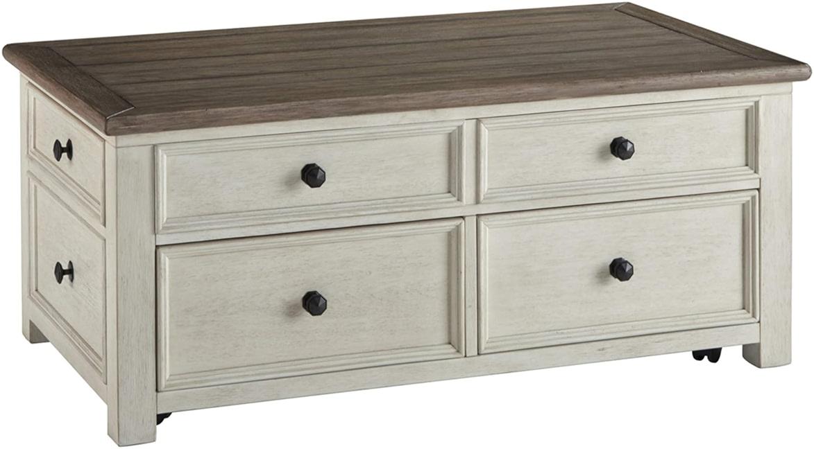 Signature Design by Ashley Bolanburg Lift Top Coffee Table, Storage & Casters for Mobility, Wood Farmhouse Center Table for Living Room, Two-Tone Antique White & Brown, 46 Inch by Signature Design by Ashley — Shop at Bazar