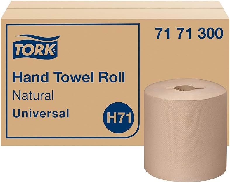 Tork Hand Towel Roll, Natural, Universal, H71, Large, 100% Recycled, 1-Ply, White, 6 Rolls x 800 ft, 7171300 by Tork — Shop at Bazar