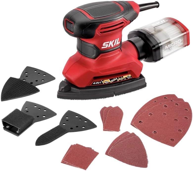 SKIL Corded Multi-Function Detail Sander with Micro-Filter Dust Box 3 Additional Attachments & 12pc Sanding Sheet- SR232301 by Skil — Shop at Bazar