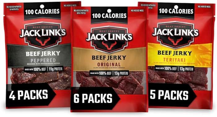 Jack Link's Beef Jerky Variety Pack – Includes Original, Teriyaki and Peppered Jerky, Bulk Protein Snack Pack, Good Source of Protein, Meat Snacks Made with 100% Beef – 1.25 Oz (Pack of 15) by Jack Link's — Shop at Bazar