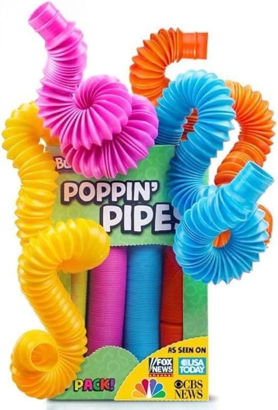 BUNMO Pop Tubes - Sensory Toys - Fidget Toys - Imaginative Play & Stimulating Creative Learning - Hours of Fun for Kids - Tons of Ways to Play - Non-Mouthable Toy 3+ - 4 Pack Large by BUNMO — Shop at Bazar