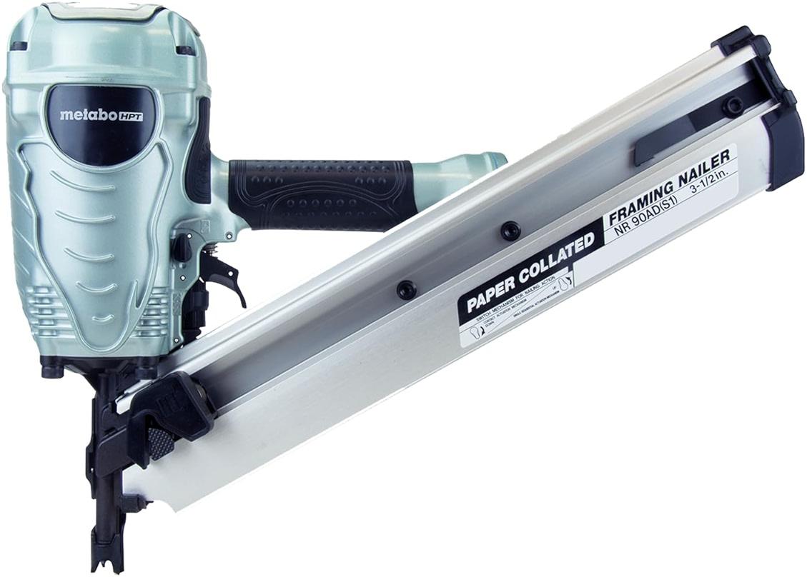 Metabo HPT Framing Nailer, Pro-Preferred Framing Tool for Flooring, Truss Build-Up, Roof Decking, and Housing Construction, Quick Switch Nailing, 3-1/2" 30° Paper Collated Nails, NR90ADS1 by Metabo HPT — Shop at Bazar
