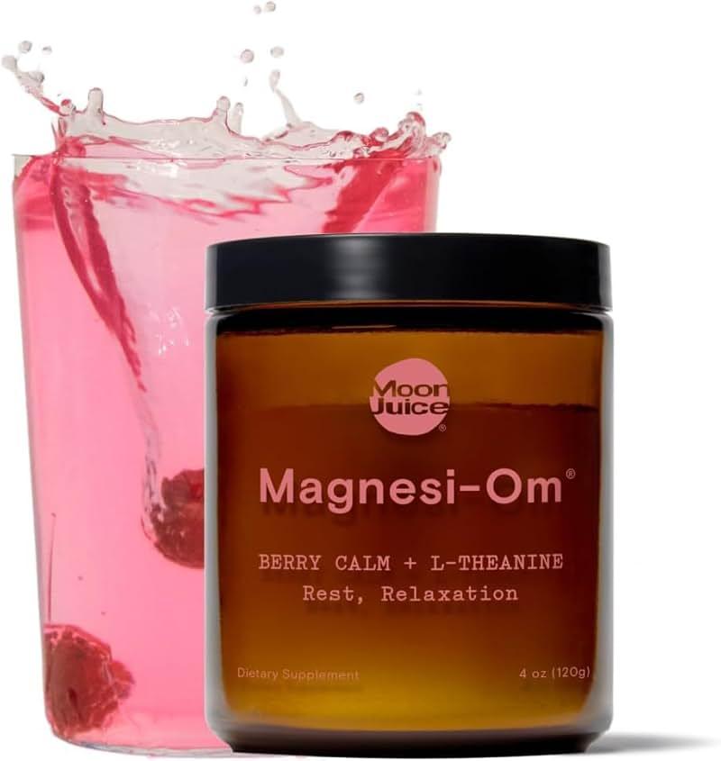 Moon Juice Magnesi-Om Magnesium Powder Supplement - Chelated Magnesium Complex + L-Theanine Blend for Rest, Relaxation & Regularity - Vegan, Non-GMO & No Sugar, Berry, 4.2 oz, 30 Servings by Moon Juice — Shop at Bazar