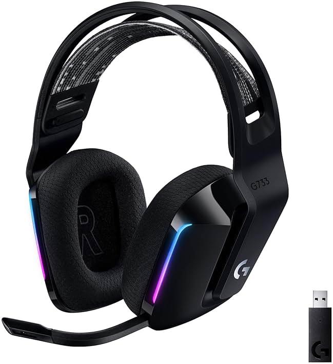 Logitech G733 Lightspeed Wireless Gaming Headset, Suspension Headband, Lightsync RGB, Blue VO!CE Mic, PRO-G Audio – Black, Gaming Headset Wireless, PC, PS5, PS4, Switch Compatible by Logitech G — Shop at Bazar