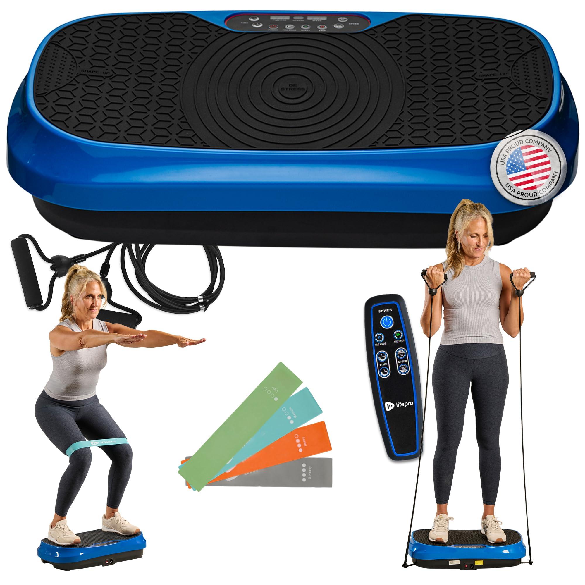 Lifepro Waver Mini Vibration Plate Exercise Machine with Remote & Bands — Compact Whole Body Vibrating Plate for Lymphatic Drainage & Muscle Toning — Shake Machine with 99 Speed Levels & 10 Presets by LifePro — Shop at Bazar