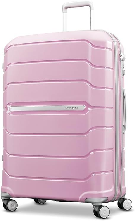 Samsonite Freeform Large Checked Luggage with Dual 360° Spinner Wheels - TSA Lock, Airline-Approved - Lightweight Durable Polypropylene Expandable Hardshell - Pink Rose by Samsonite — Shop at Bazar