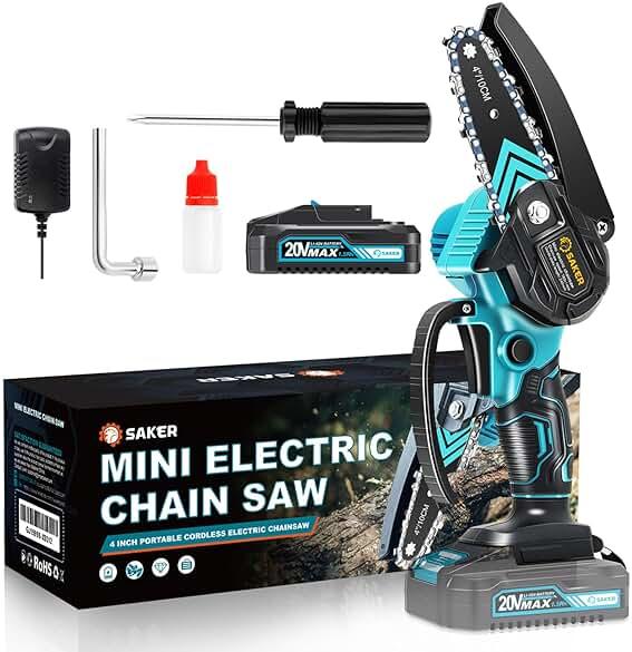 Saker Mini Chainsaw,Portable Electric Chainsaws Cordless,Handheld Chain Saw Pruning Shears Chain Saws for Tree Branches,Courtyard,Household and Garden,Father Day Gift for Men Dad Husband Women by Saker — Shop at Bazar