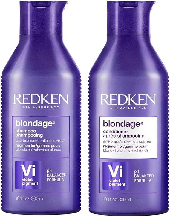 Redken Blondage Purple Shampoo and Conditioner Set For Blonde & Highlighted Hair - Neutralizes Brass & Moisturizes Hair With Pure Violet Pigments, Color Depositing, 10.1 Fl Oz (Pack of 2) by Redken — Shop at Bazar