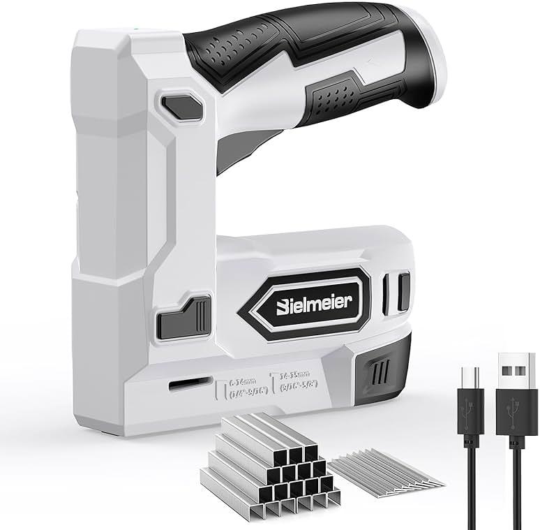 Bielmeier Electric Staple Gun, 2 in 1 Lithium-ion Electric Stapler, 4V Cordless Brad Nailer Kit with Staples Nails, USB Charger, Power Tacker for Upholstery, Material Repair, Carpentry, DIY by populo — Shop at Bazar