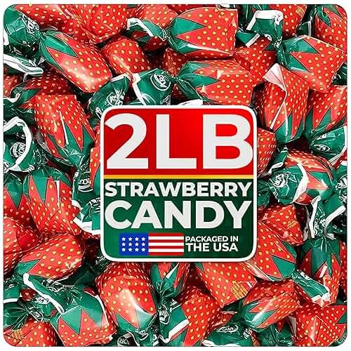 Strawberry Hard Candy Individually Wrapped by Cambie, 2 lbs of Strawberry Candy with a Deliciously Sweet Hard Exterior with a Soft, Fruit-Filled Center by Cambie — Shop at Bazar