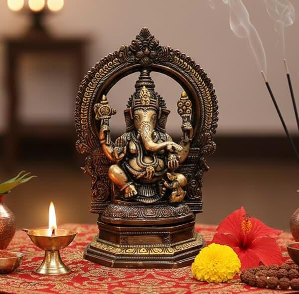 eSplanade Brass Ganesh Ganesha Ganpati Vinayak Showpiece | Murti Idol Statue Sculpture - 9.75" Inches - Multi by eSplanade — Shop at Bazar