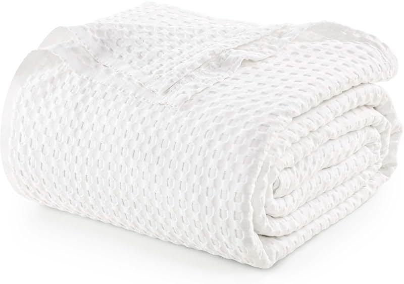 Utopia Bedding 100% Cotton Waffle Weave Blanket Queen Size for Bed - Lightweight, Breathable Summer Blankets Soft and Cozy, Gift for Mother’s Day Home Decor (White, 90x90 Inch) by Utopia Bedding — Shop at Bazar