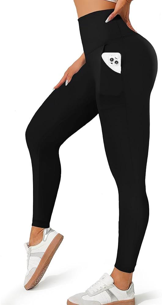 MOREFEEL Leggings with Pockets for Women, High Waisted Tummy Control Workout Hip Lift Yoga Pants Activewear by MOREFEEL — Shop at Bazar