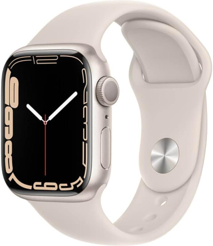 Apple Watch Series 7 (GPS, 45mm) Starlight Aluminum Case with Starlight Sport Band, Regular (Renewed) by Apple — Shop at Bazar
